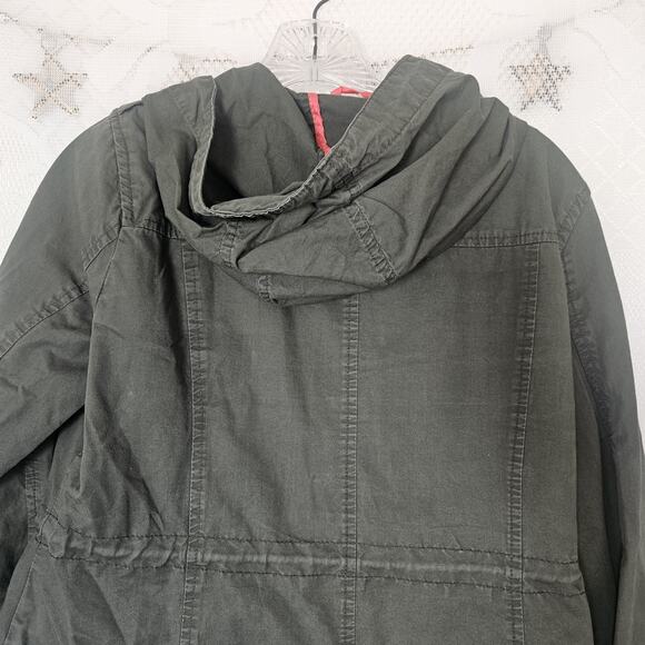 Yoki Collection Canvas Medium Military Jacket Hood Utility Streetwear Neutral - Picture 12 of 16